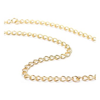 Beads Unlimited Gold Light Curb Chain 3mm x 1m