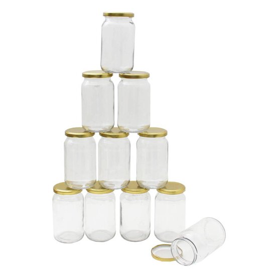Clear Round Glass Jars 380ml 12 Pack