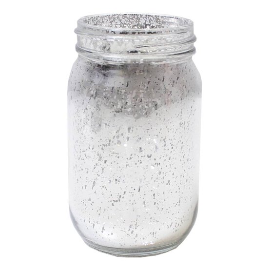 Silver Metallic Jar 7.8cm x 13cm image number 1