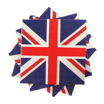 Union Jack Printed Napkins 16 Pack