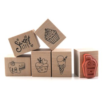 Sweet Treats Wooden Stamp Set 6 Pieces