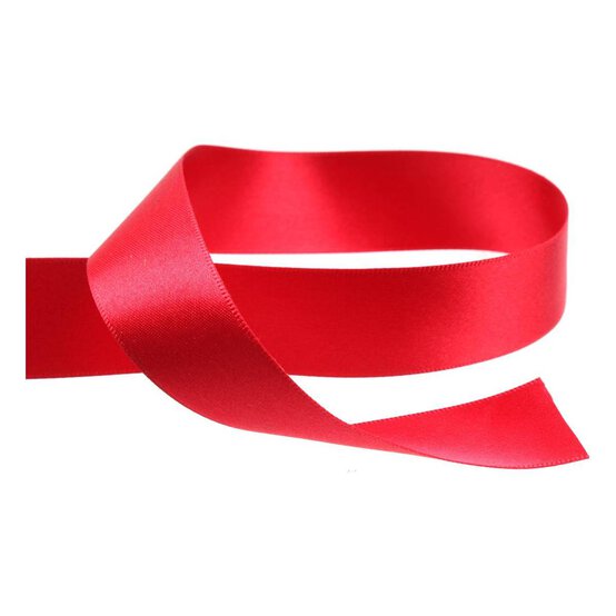 Red Double-Faced Satin Ribbon 24mm x 5m image number 2