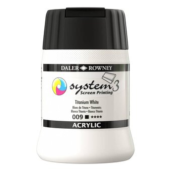 Daler-Rowney System3 Titanium White Screen Printing Acrylic 250ml