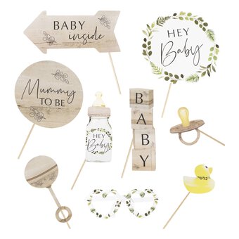 Ginger Ray Botanical Baby Shower Photo Booth Props 10 Pack