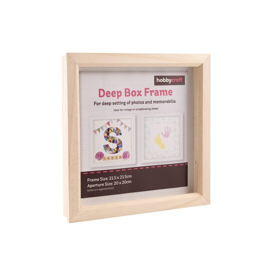 Natural Pine Deep Box Frame 20cm x 20cm image number 1