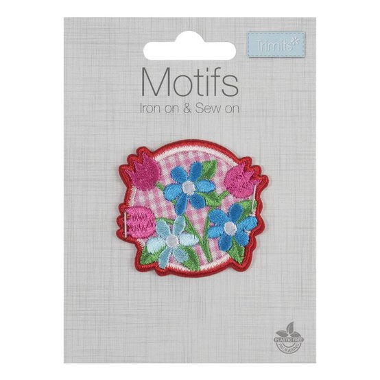 Trimits Gingham Flower Iron-On Patch image number 2