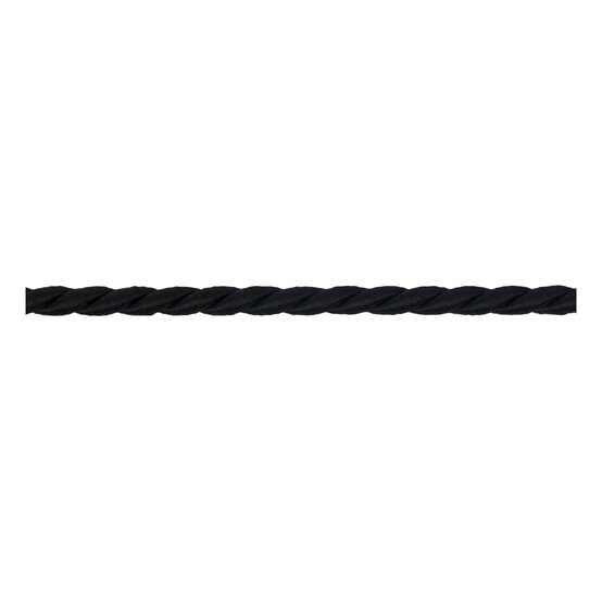Black 6mm Cord Trim by the Metre image number 1