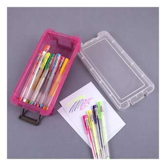 Whitefurze Allstore 0.75 Litre Transparent Pink Storage Box 