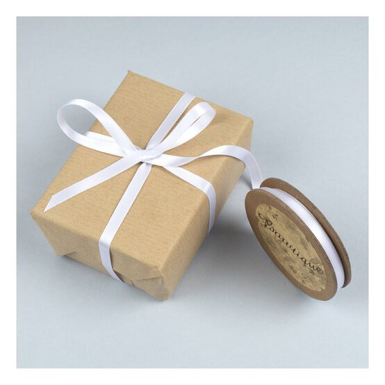 White Double-Faced Satin Ribbon 6mm x 5m image number 3
