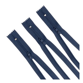 Valuecrafts Navy Blue Zips 27cm 3 Pack