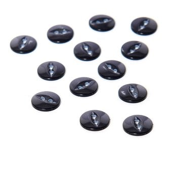 Hemline Blue Basic Fish Eye Button 13 Pack