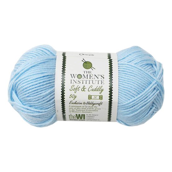 Women's Institute Light Blue Soft and Cuddly DK Yarn 50g