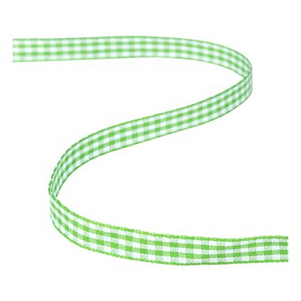 Lime Gingham Ribbon 9mm x 5m