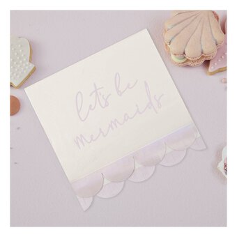 Ginger Ray Iridescent Mermaid Napkins 16 Pack 