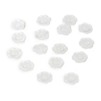 Hemline White Basic Flower Button 17 Pack