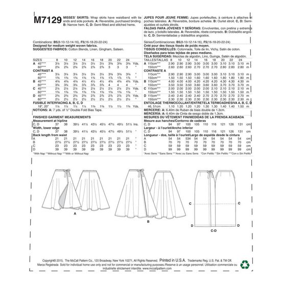McCall&rsquo;s Women&rsquo;s Skirts Sewing Pattern M7129 (8-16) image number 2
