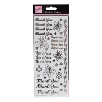 Anita's Silver Thank You Outline Stickers