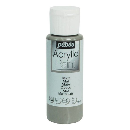 Pebeo Mouse Grey Matt Acrylic Craft Paint 59ml image number 1