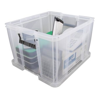 Whitefurze Allstore Clear Storage Box 48L 4 Pack Bundle