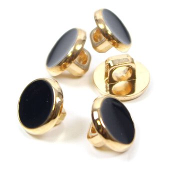 Hemline Navy Basic Button 5 Pack