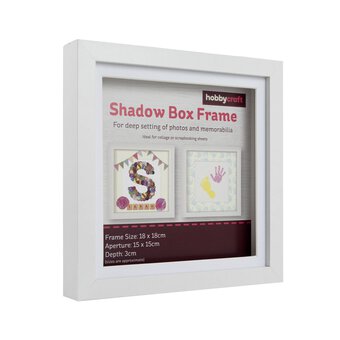 White Shadow Box Frame 18cm x 18cm