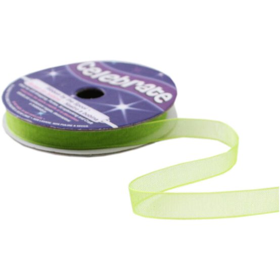 Lime Organdie Ribbon 6mm x 8m image number 3