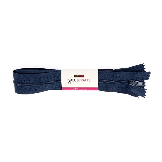 Valuecrafts Navy Blue Zips 27cm 3 Pack image number 3