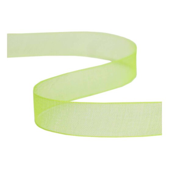 Lime Organdie Ribbon 12mm x 6m image number 1