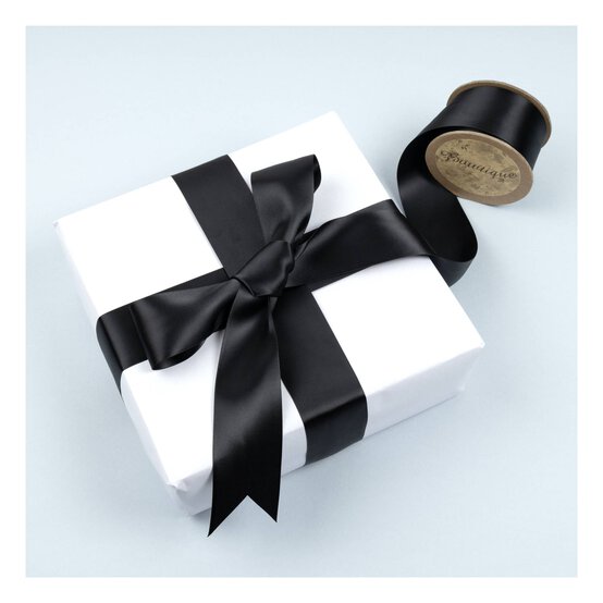 Black Double-Faced Satin Ribbon 36mm x 5m image number 3