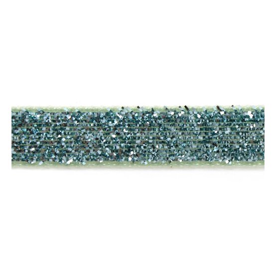 Metallic Aquamarine Woven Sparkle Ribbon 10mm x 2.5m