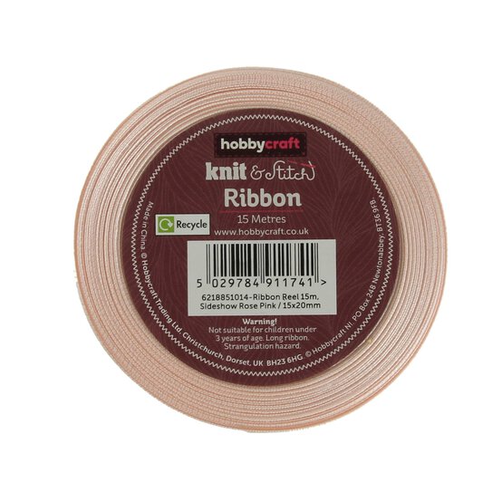 Sideshow Rose Pink Satin Ribbon 20mm x 15m image number 3