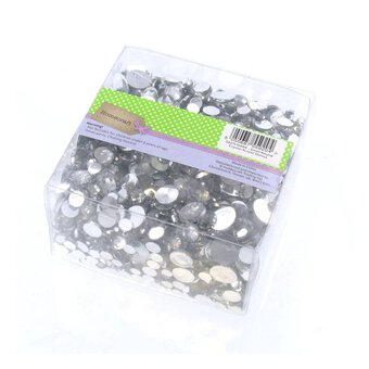 Small Round Silver Crystal Acrylic Stones