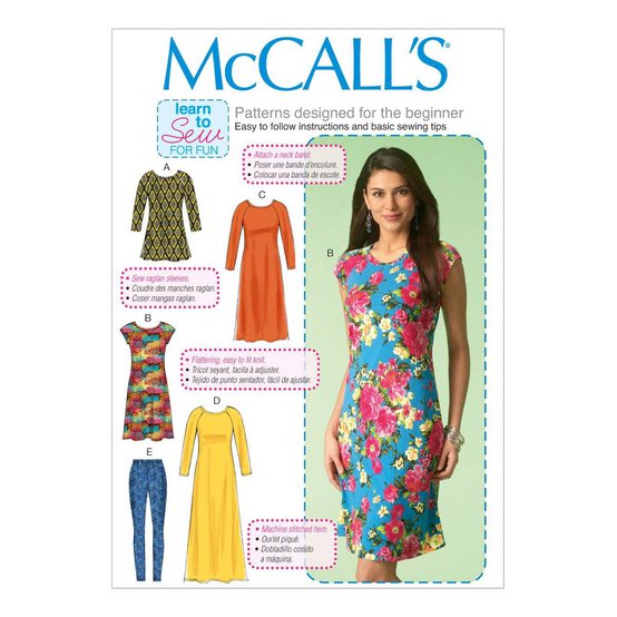 McCall&rsquo;s Dress and Leggings Sewing Pattern M7122 (XS-M) image number 1