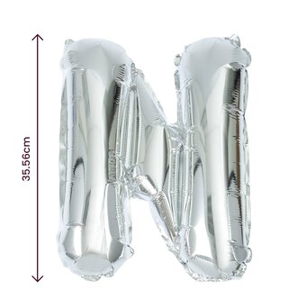 Silver Foil Letter N Balloon
