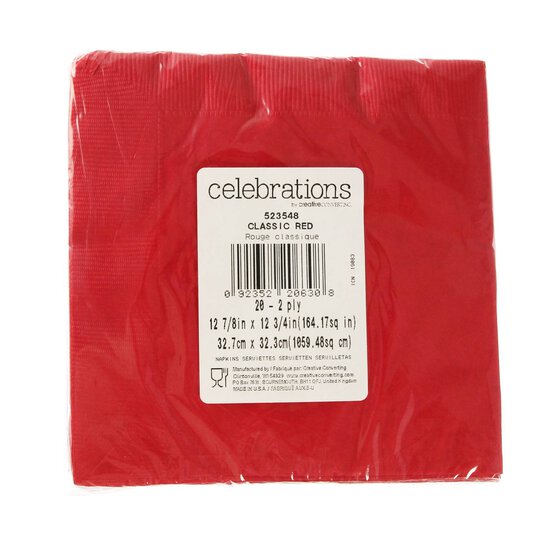 Classic Red Napkins 20 Pack image number 4