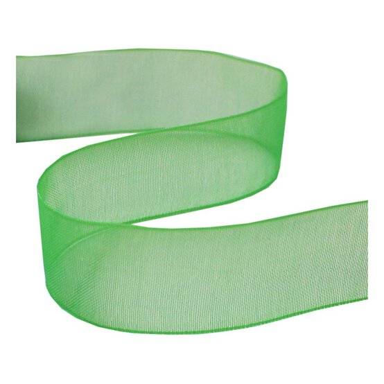 Australian Green Organdie Ribbon 20mm x 5m image number 1