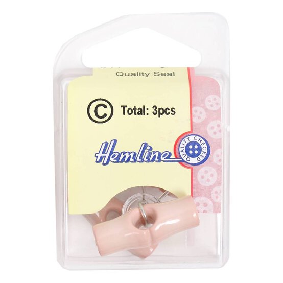 Hemline Beige Basic Toggle Button 3 Pack image number 2