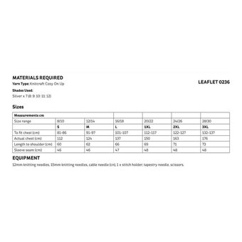 Knitcraft Cosy Cardigan Digital Pattern 0236