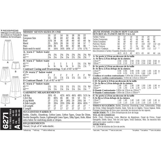 New Look Women's Shorts Skirt and Trousers Sewing Pattern 6271 image number 3