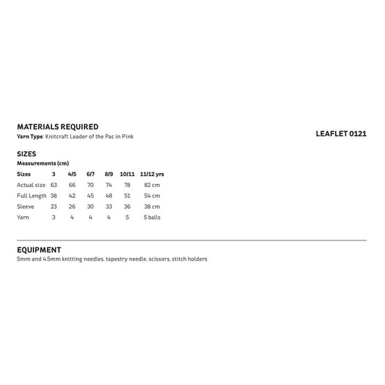 Knitcraft Kids' Loop Stitch Cardigan Digital Pattern 0121 image number 3