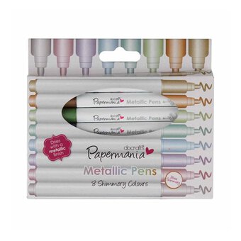 Papermania Bullet Tip Metallic Pens 8 Pack