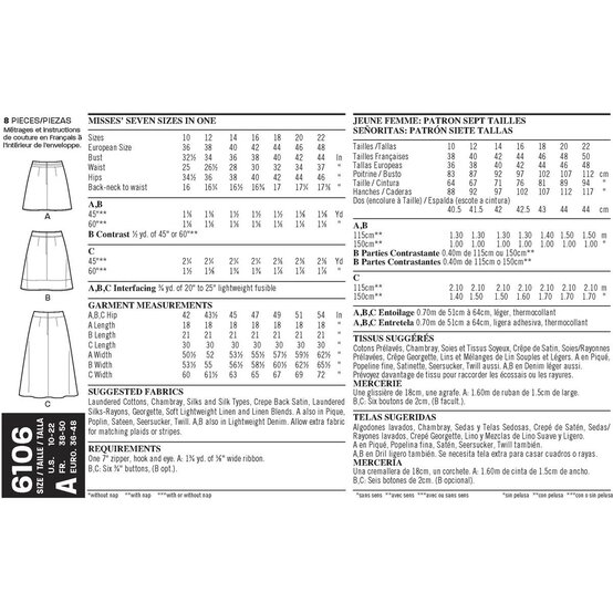 New Look Women's Skirts Sewing Pattern 6106 image number 3