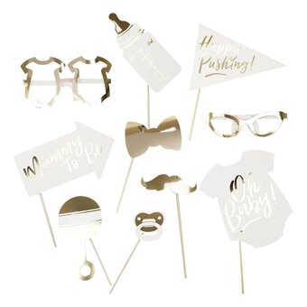 Ginger Ray Oh Baby Photo Booth Props 10 Pieces