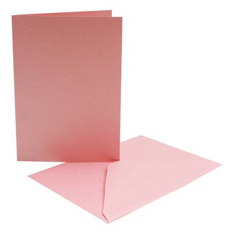 Pearlescent Pink Cards  A6 4 Pack