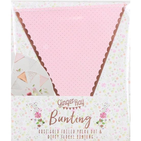 Ginger Ray Ditsy Floral Rose Gold Bunting 3.5m image number 3
