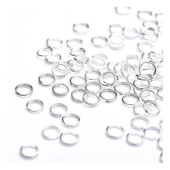 Beads Unlimited Silver Plated Midi Split Rings 5mm 90 Pack