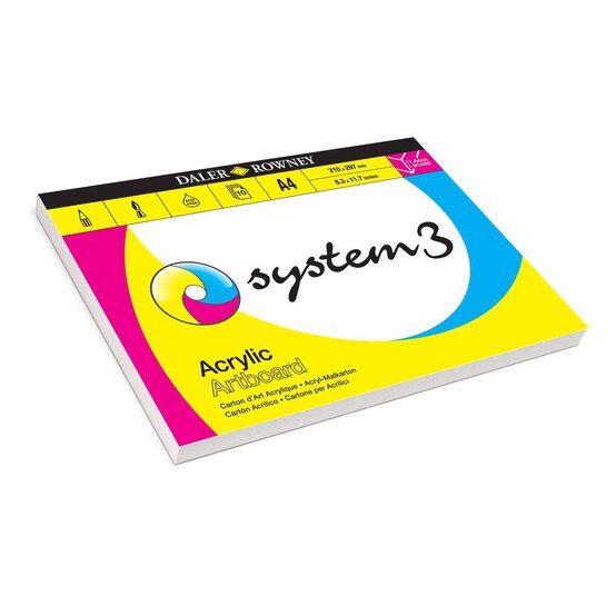 Daler-Rowney System3 Acrylic Artboard Pad A4 10 Sheets