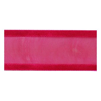 Hot Pink Organza Satin-Edged Ribbon 25mm x 4m