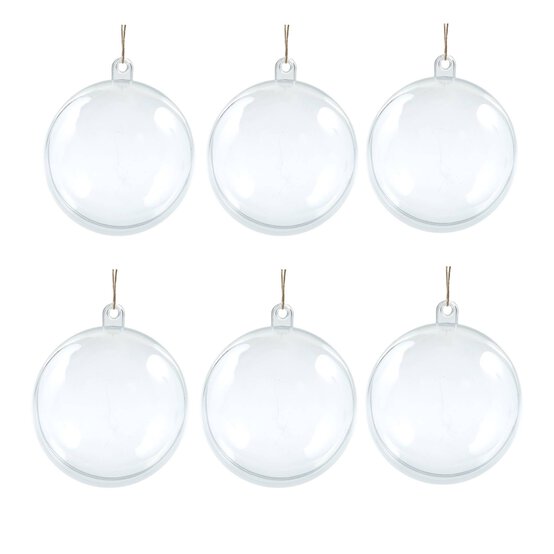 Fillable Baubles 6cm 6 Pack image number 1