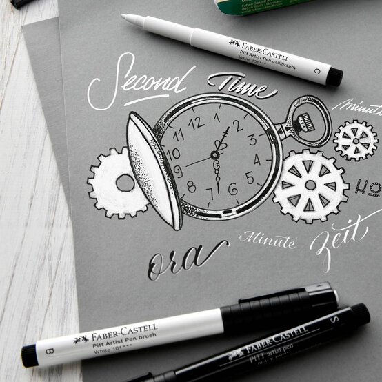 Faber-Castell Black Pitt Artist Pens 4 Pack image number 3